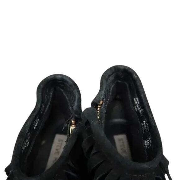 Steve Madden Shoes Womens 7 Booties Fringe Casual Fashion Leather Ankle Boot Zip - Picture 8 of 13